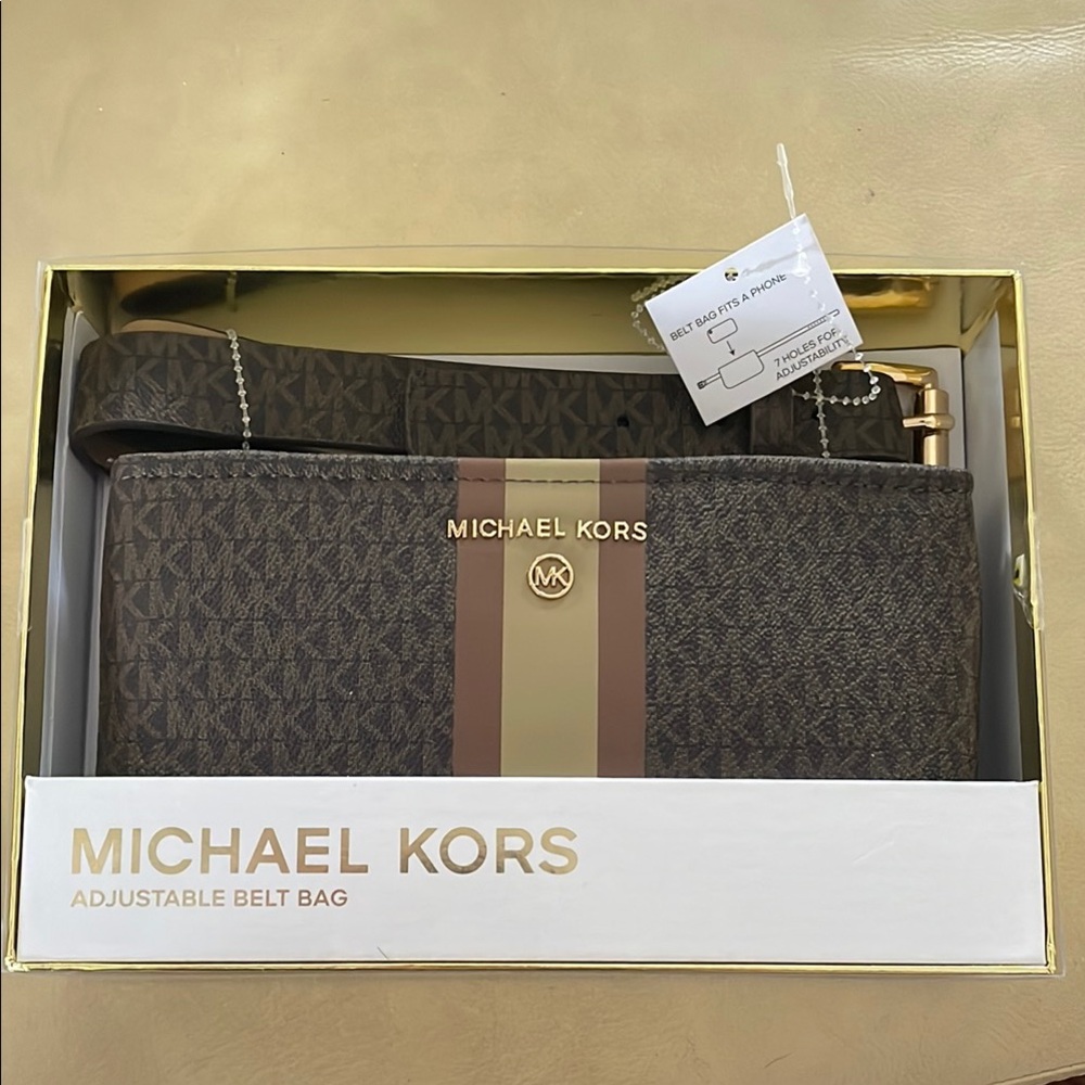 Michael Kors Brown Adjustable Belt Bag